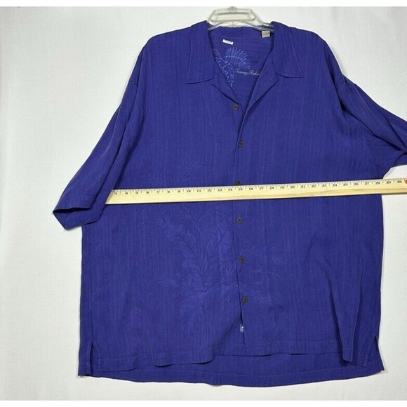 Tommy Bahama XXL Shirt Mens Blue Silk Hawaiian Short Sleeve Button up Tropical - Picture 6 of 12